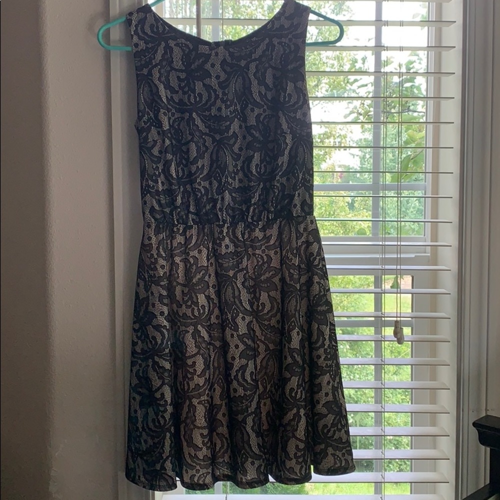 Black and cream formal dress